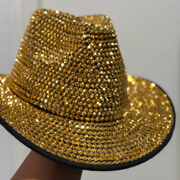 Gold Bling Studded Western Cowgirl Hat – Bold & Glamorous! ✨? main image 4